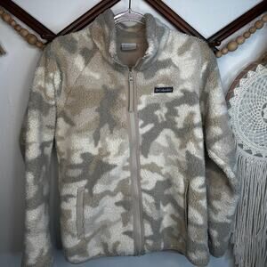 Columbia Fire Side II Tan Camouflage Sherpa Full Zip Jacket